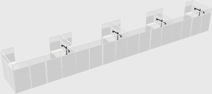 U-shaped cubicle