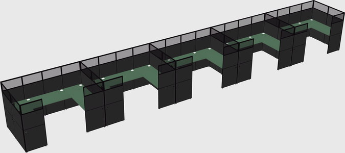U-shaped cubicle