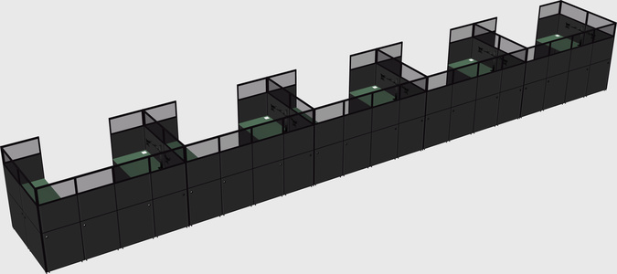 U-shaped cubicle