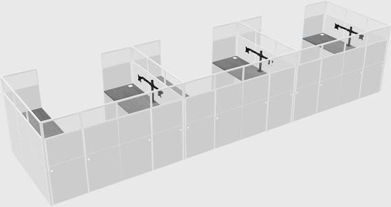 U-shaped cubicle