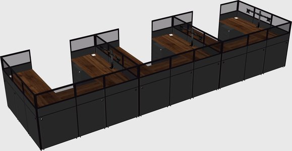 U-shaped cubicle