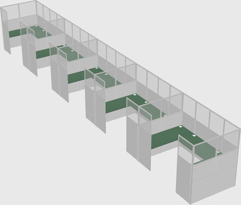 U-shaped cubicle