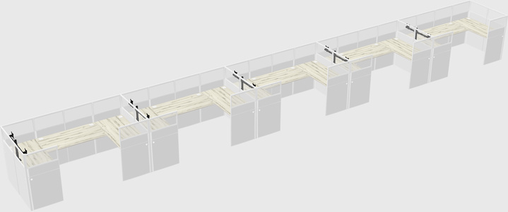 U-shaped cubicle