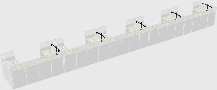 U-shaped cubicle