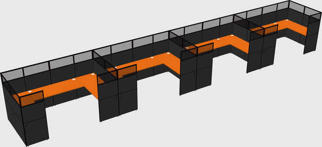 U-shaped cubicle