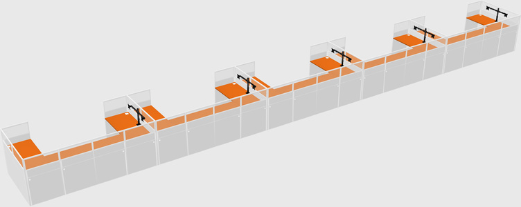 U-shaped cubicle