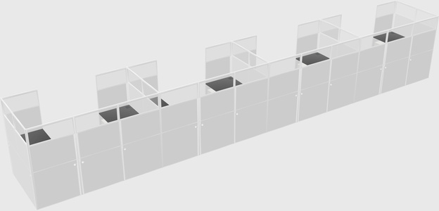 U-shaped cubicle