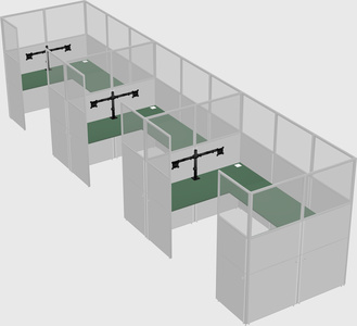 U-shaped cubicle