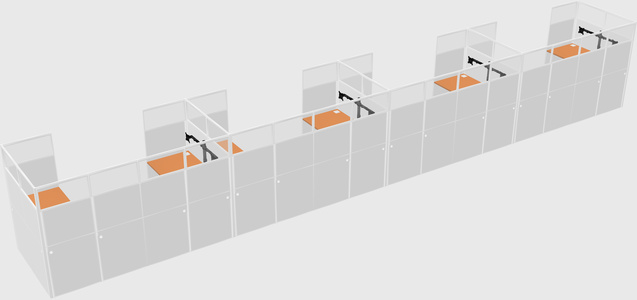 U-shaped cubicle