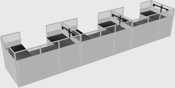 U-shaped cubicle