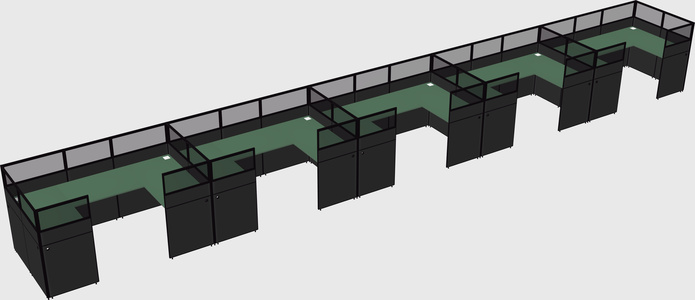 U-shaped cubicle