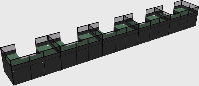 U-shaped cubicle
