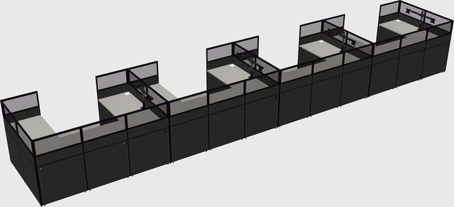 U-shaped cubicle