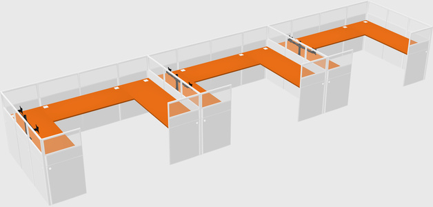 U-shaped cubicle