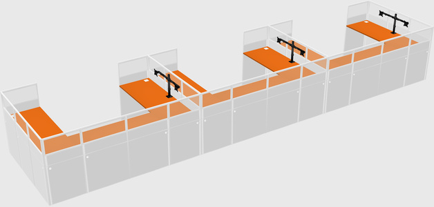 U-shaped cubicle