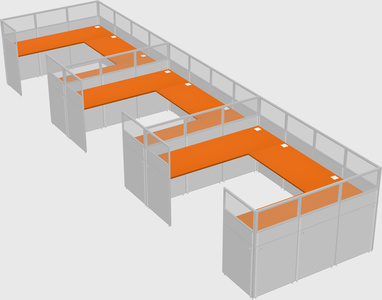 U-shaped cubicle