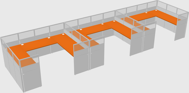 U-shaped cubicle