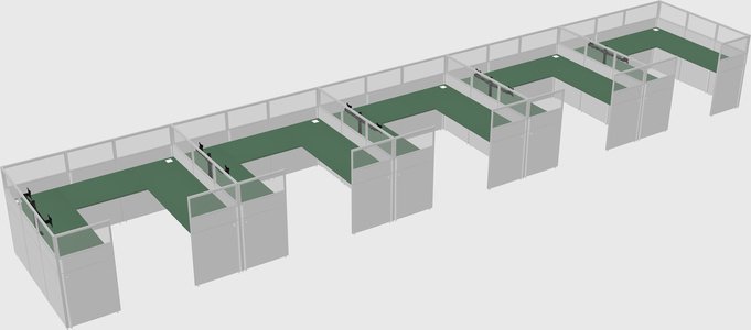 U-shaped cubicle