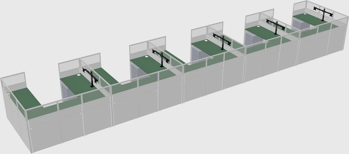 U-shaped cubicle