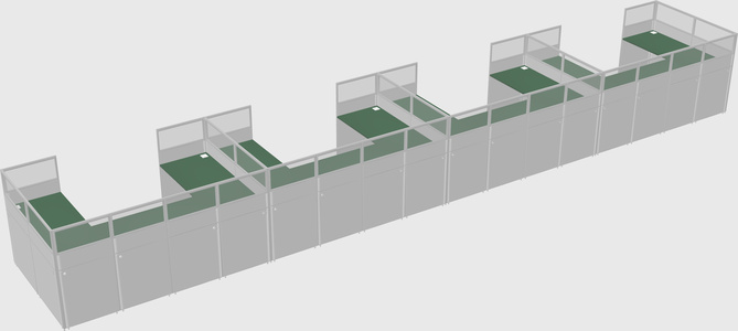 U-shaped cubicle