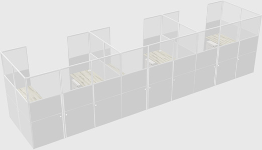 Cabine en u