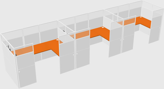 U-shaped cubicle