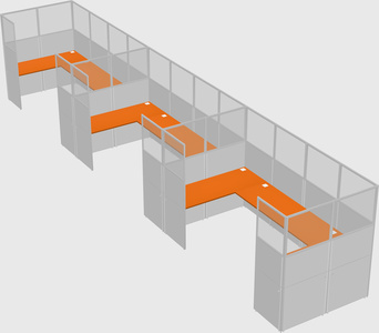 U-shaped cubicle