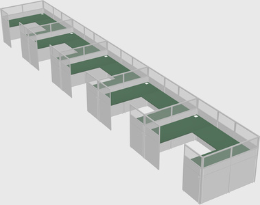 U-shaped cubicle