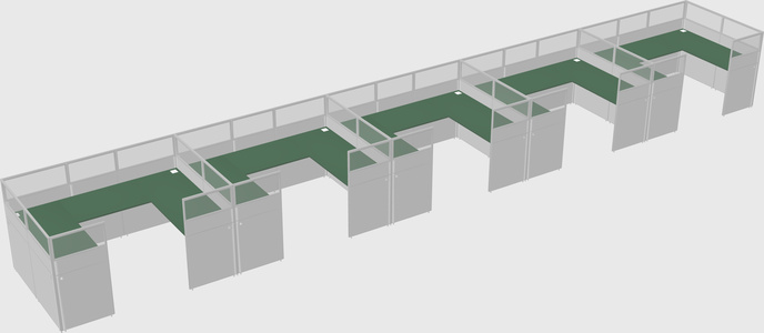 U-shaped cubicle