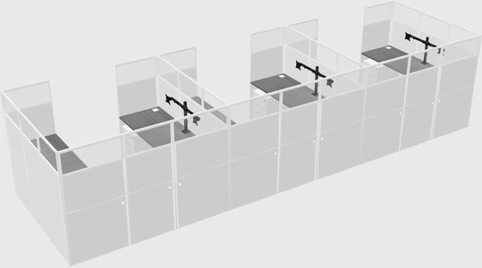 U-shaped cubicle