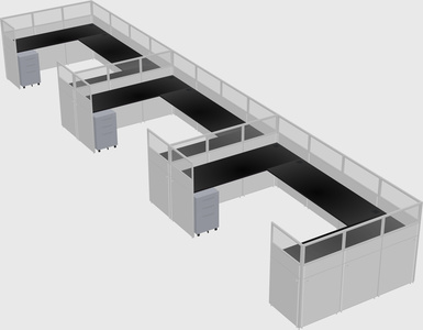 U-shaped cubicle