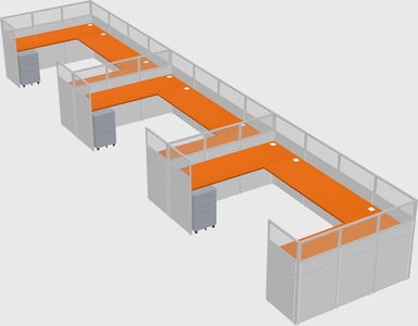 U-shaped cubicle