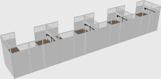 U-shaped cubicle