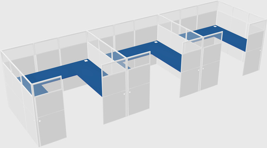 U-shaped cubicle
