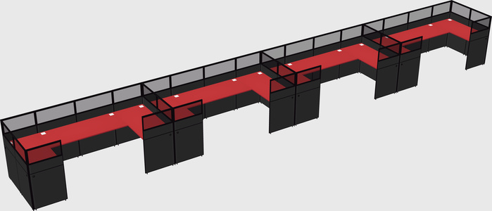 U-shaped cubicle