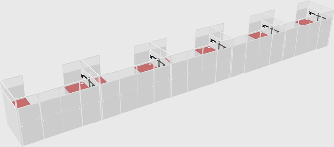 U-shaped cubicle