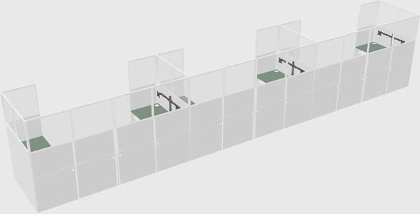 U-shaped cubicle
