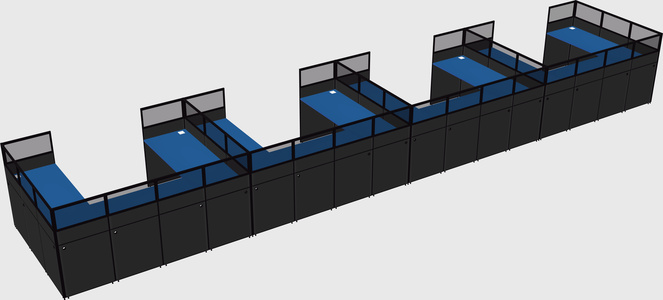 U-shaped cubicle
