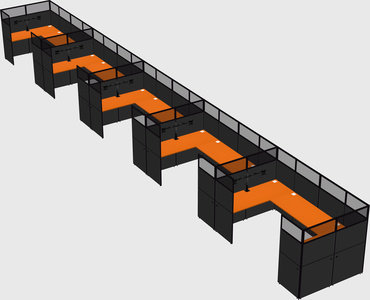 U-shaped cubicle