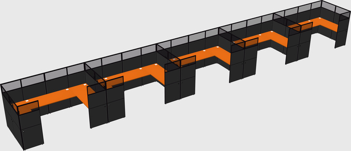 U-shaped cubicle