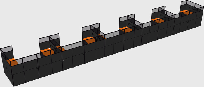 U-shaped cubicle