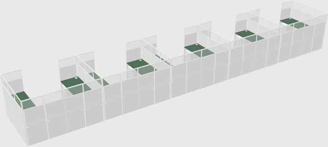 U-shaped cubicle