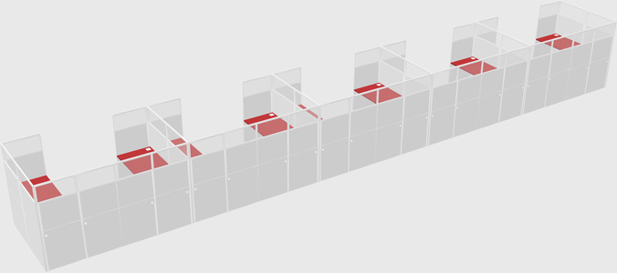 U-shaped cubicle