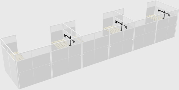 U-shaped cubicle
