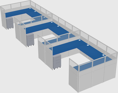 U-shaped cubicle