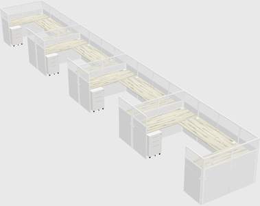 U-shaped cubicle