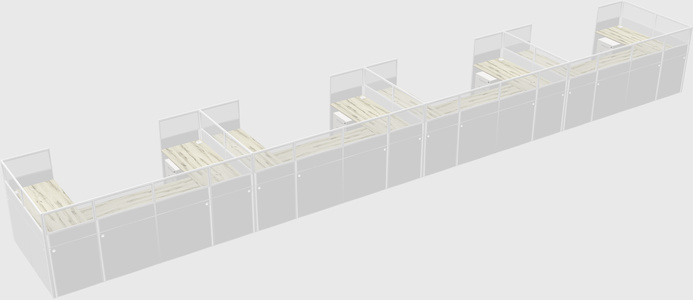 U-shaped cubicle