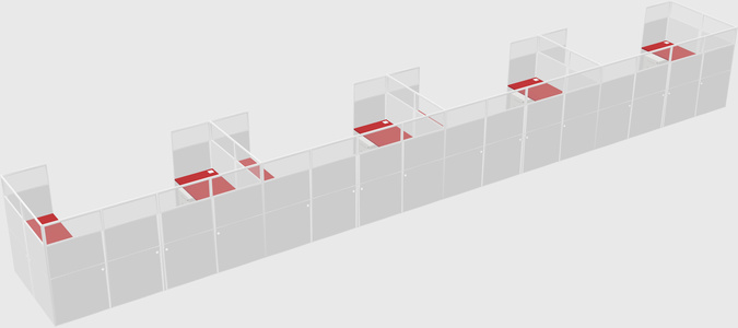 U-shaped cubicle