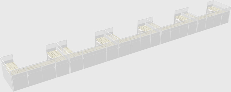 Cabine en u