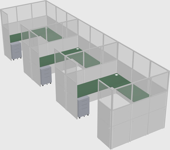 U-shaped cubicle